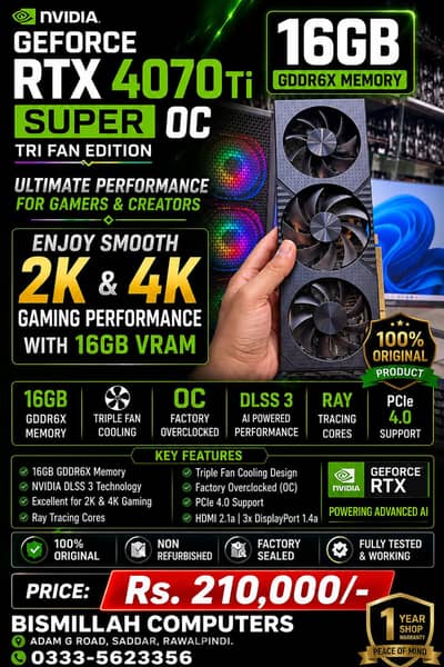 NVIDIA RTX 4070 TI SUPER - 16GB - Brand New Condition