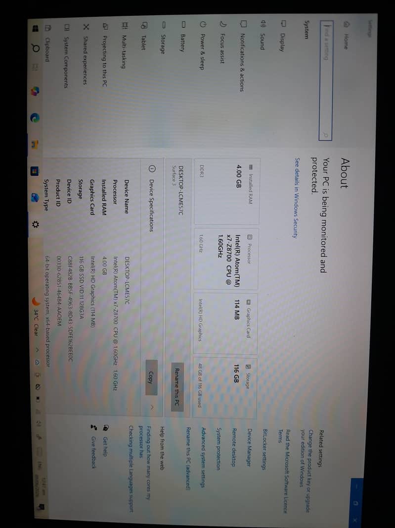 Microsoft surface 3 4/128 1