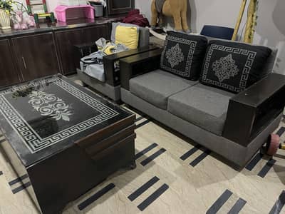 Sofa and table for sale. Contact in description