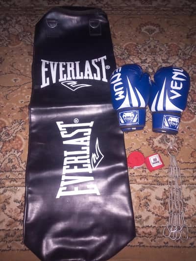 boxing bag and boxing gloves