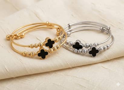 Regal Greek Key Adjustable Kada Pair