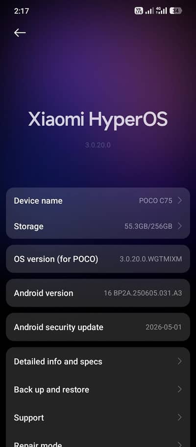 Poco C75 8GB RAM / 256GB Storage - PTA Approved - Like New