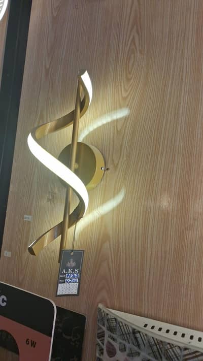 modern spiral led light elegant gold design 6w warm white light