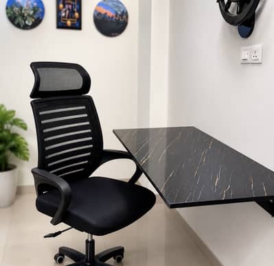 Folding Table and Chair in New Condition for Study And Office Work.