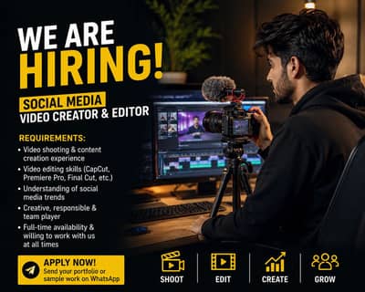 Need Cameramen+Editor