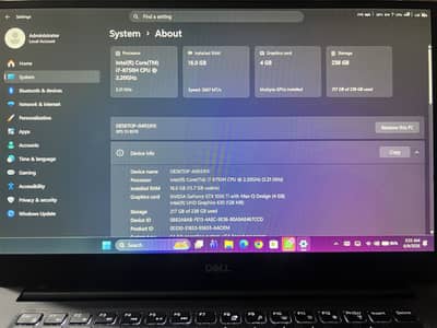 Dell xps 15 9570 i7 8th gen GTX 1050TI