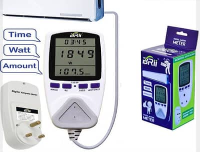 BRii Digital Ampere Meter | Watt Meter | Power Consumption Monitor