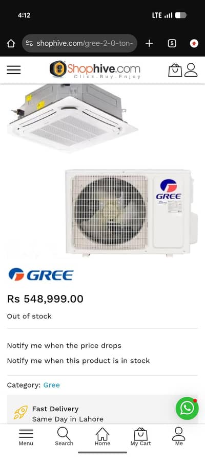 gree 2,ton inverter under warranty cassette AC (Ceiling Ac)