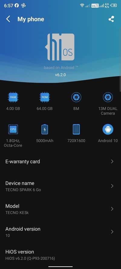 Tecno Spark 6 Go