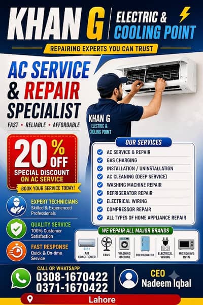 AC Technician & Electrician/ Home Wiring/ All Electronics Repair