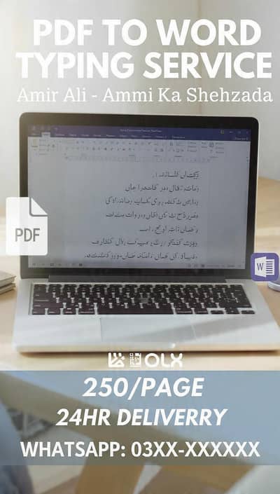 PDF to Word Typing Service - 250 per Page - 24hr Delivery