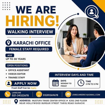 Urgent Hiring Office Assistant Karachi office
