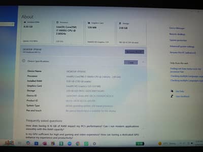 Hp elitebook 840 g3 i7 6th generation 8gb ram 256gb HDD