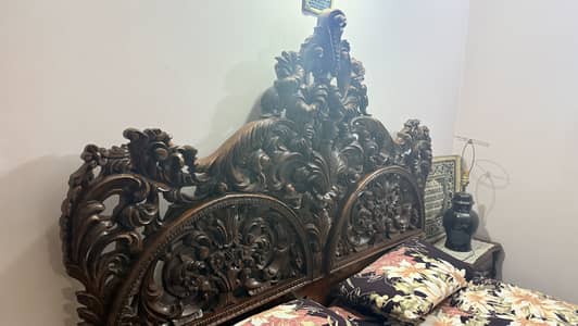 Original Diyar Handcrafted Bed-set Wooden Antique Set complete