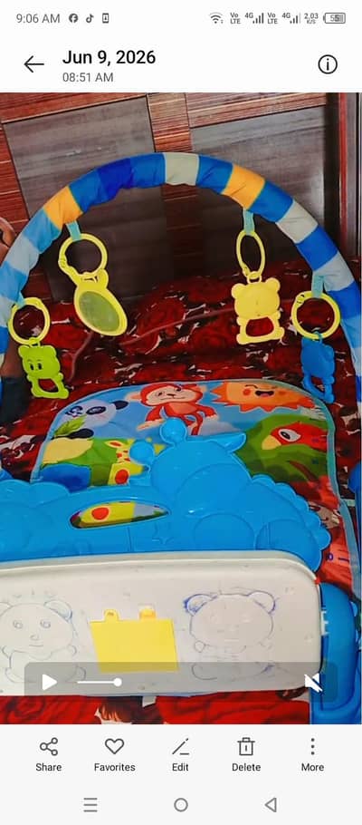 Fitness Rack with hanging Ratles Lights& Musical Keyboard
