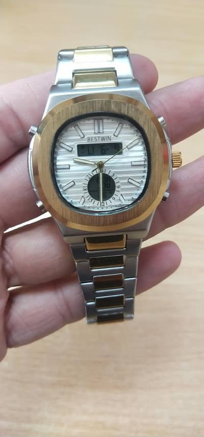 Bestwin 118 classic dual time aluminum metal new branded watch