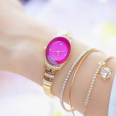 Women pink diamond wach