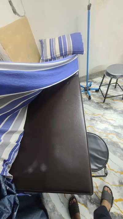 Examination Couch + Drip Stand + Patient stool