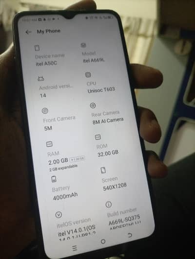 Itel A50C PTA approved