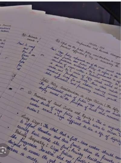 Handwritten Assignment, Typing And Data Entry work Available