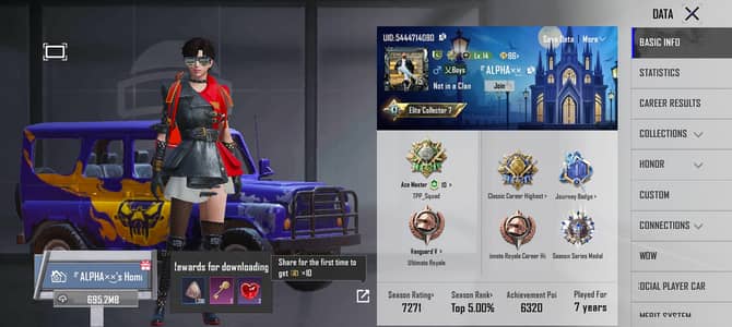 Player Unknown Battle Ground (PuBG Mobile Global Account for sale)
