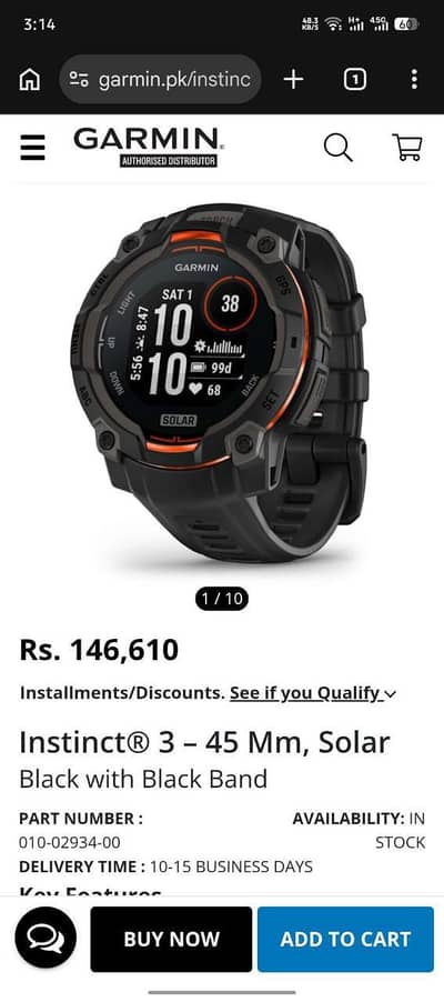 Garmin Instinct 3 45 mm Solar