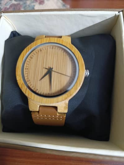 Bamboo Watch Mens with leather strap