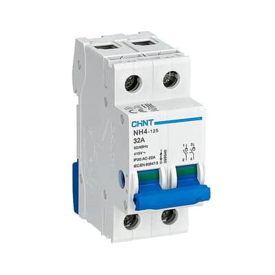 chint NH4 32A 2 pole isolator switch 415V modular switch disconnector