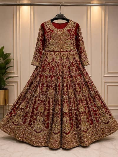Bridal lehnga for sale heavy hand work embroidery  wedding dress