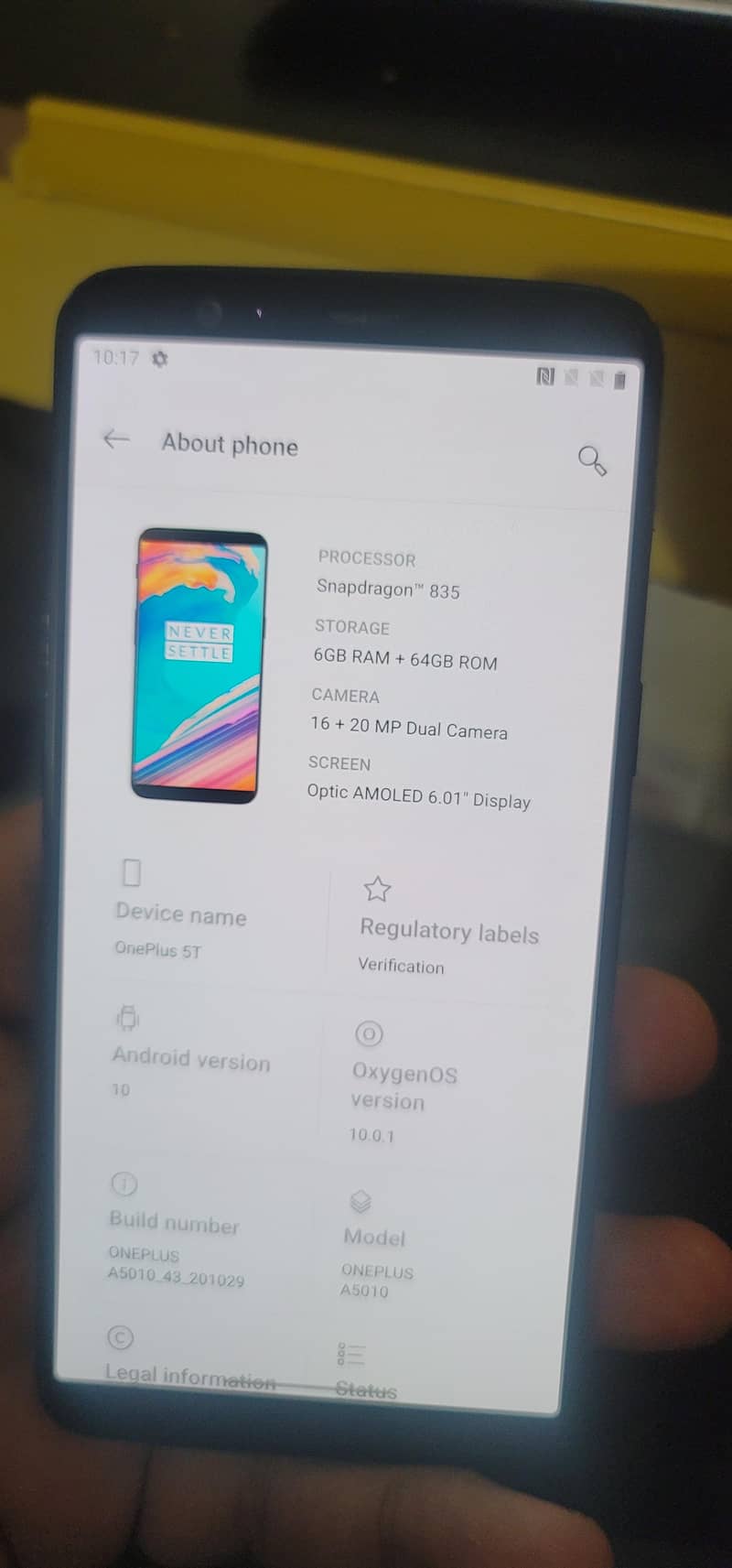 One Plus 5T 6
