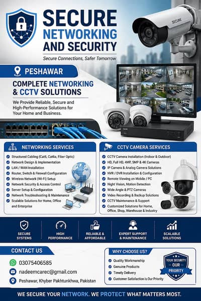 Professional Networking Services , Fiber Optic, CCTV Camera Setup