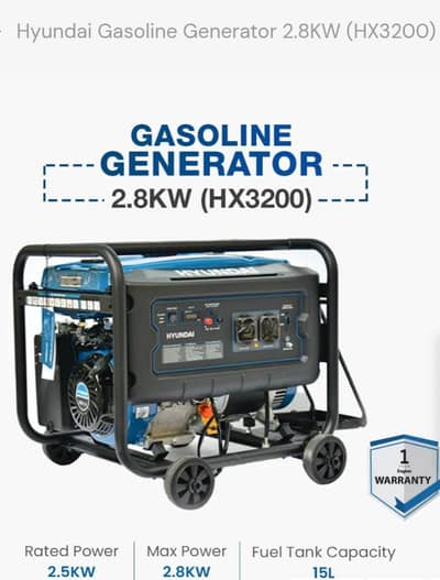 Hyundai generator HX3200 (2.8KW),[original Korean] with dry battery,