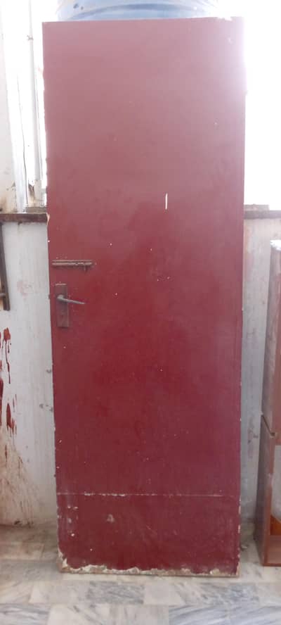 wooden washroom door