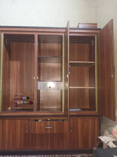 Wooden cupboard with doors and  drawers