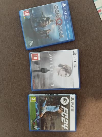silent hill 2 ps5 , fc24 ps5 ,gow ps4