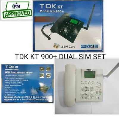 PTA Approved Official Dual TDK T-900+ Dual SIM GSM landline desk phone