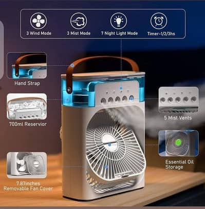 Mini Cooler Mist Fan USB Rechargeable – Portable Air Cooler