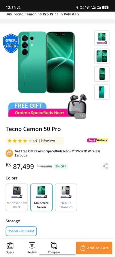 Tecno Camon 50 pro like box pack Available