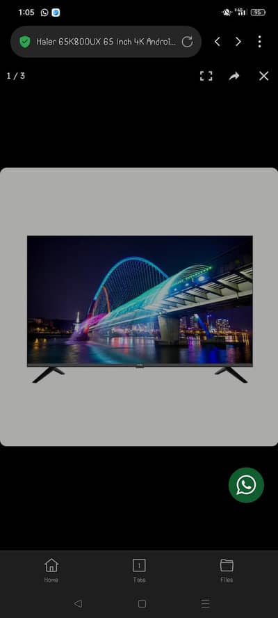 Haier 65K800UX 65 Inch UHD 4K Android LED TV