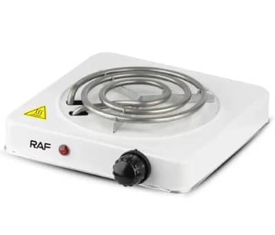 compact electric stove white ABS plastic with control knob