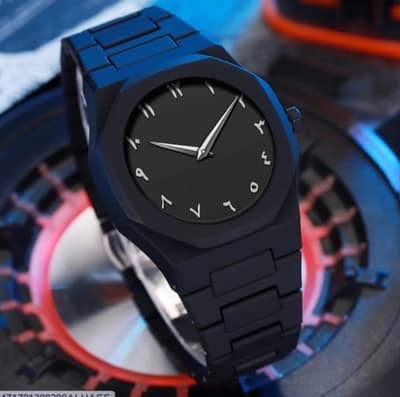 Men's Black Analog Quartz Watch