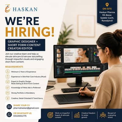 We're hiring graphics designer and short form content creator/editor