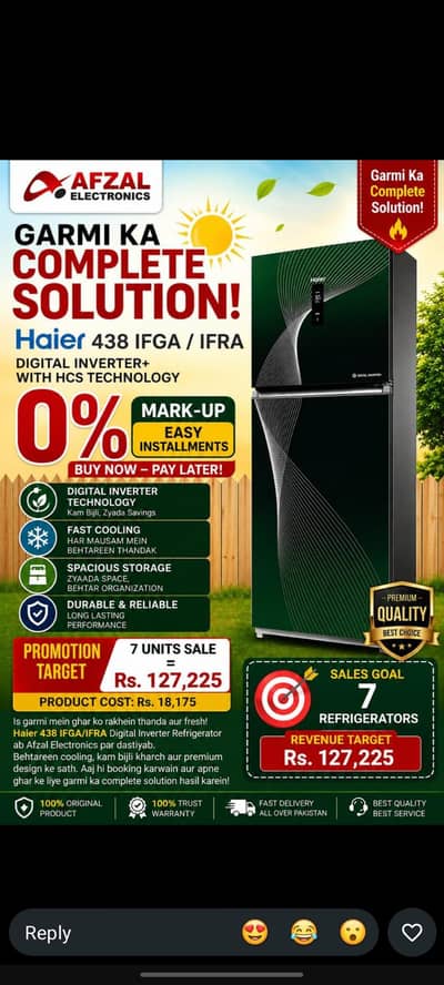 Refrigerator Available on installment