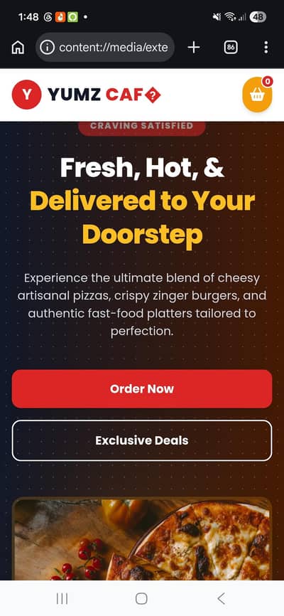 restaurant web developer