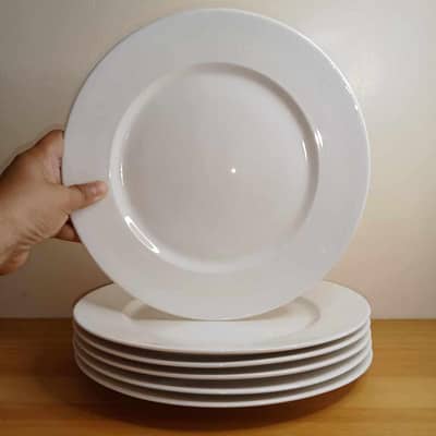 Restaurent crockery , Ceramic white Plates Bowl cutlery