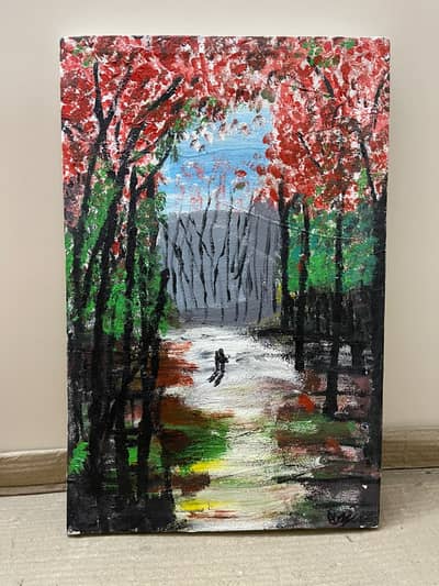 Forest secnery 12x18 by acrylic paints