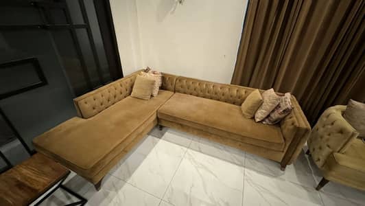 L Shaped ball fiber soft sofa