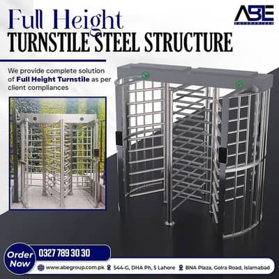 Full Height Turnstile Gate (MS , Stainless Steel) – High Security
