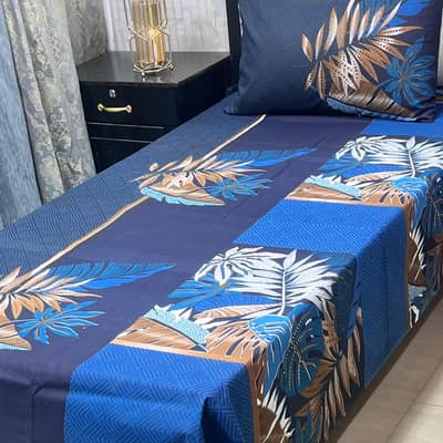 Export Quality Pure Cotton Single Bed Sheets (4 PC Set) - Brand New