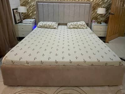 Double bed with dressing table and 02 couch chairs for sale